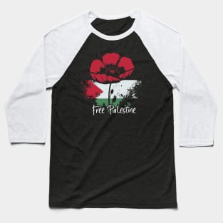 Free Palestine // Retro Stye Palestine Flag Baseball T-Shirt